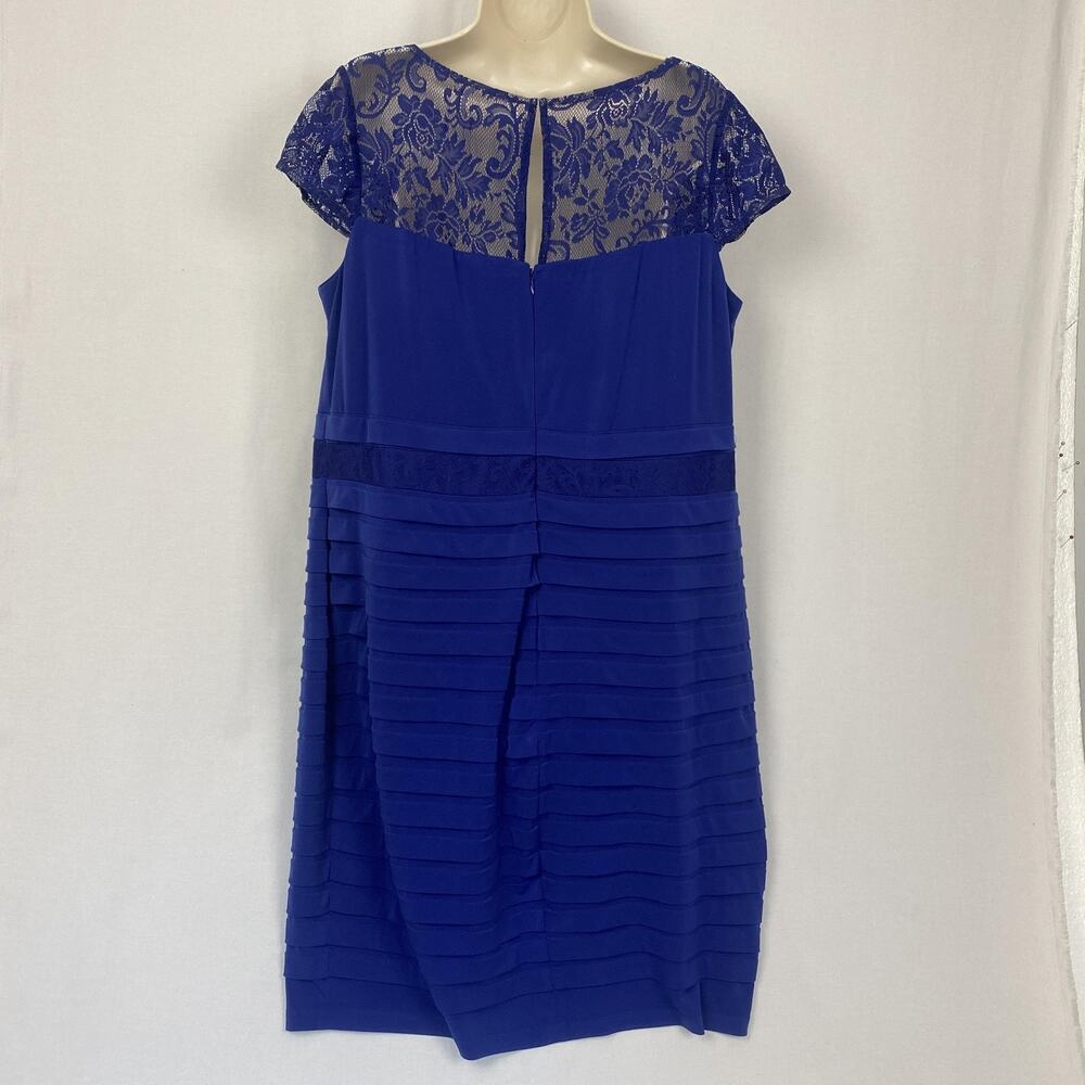 Dressbarn Collection Dress 16 Purple Lace Pleated Sheath Cocktail Party Formal - Picture 5 of 13